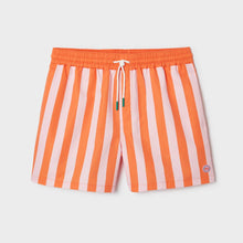 Load image into Gallery viewer, BILLYBELT - 100% recycled polyester swim shorts Orange and pink striped