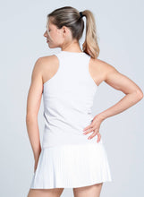 Load image into Gallery viewer, Lucky In Love - Women's Seamless High Neck Tank w/ Bra - WHITE