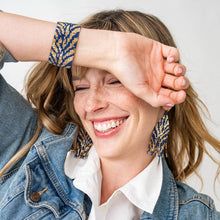 Load image into Gallery viewer, INK + ALLOY - Brooklyn Tiger Print Beaded Stretch Bracelet Navy Wholesale