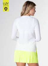 Load image into Gallery viewer, Lucky In Love - Women's UV 50+ High Low Breezy Long Sleeve - WHITE