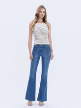Load image into Gallery viewer, FLYING MONKEY - MID RISE WELT POCKET PIN TUCK FLARE JEANS F6324