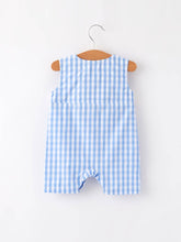 Load image into Gallery viewer, 4th of july Flag Embroidery Smocking Boys Romper