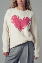 Load image into Gallery viewer, Heart Appliqué Knit Sweater