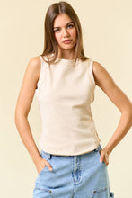 Load image into Gallery viewer, Cotton Ribbed Tank W/Round Hem