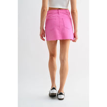 Load image into Gallery viewer, Mica Denim - HIGH-RISE RAW HEM MINI SKIRT