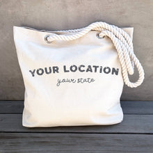 Load image into Gallery viewer, Sockprints - Custom Beach Tote Bag with Rope Handles ­ Personalized