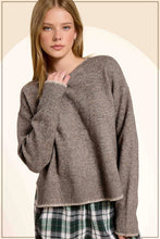 Load image into Gallery viewer, La Miel - JDS3607-Crew Mock Neck Sweater ContrastStitch Halloween Fall
