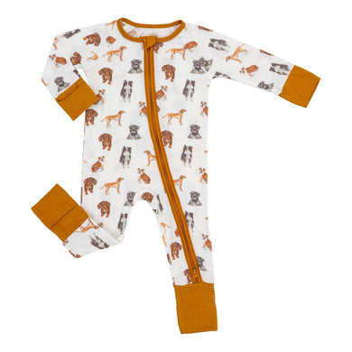 Woof Woof Dogs Baby Bamboo Pajamas, 2-Way Zipper