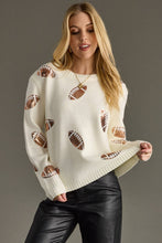 Load image into Gallery viewer, Cream Sequin Footballs Sweater