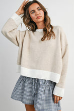 Load image into Gallery viewer, BUTTERMELON - Cozy Contrast Trim Sweater-BMW8575