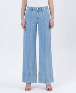 FLYING MONKEY - HIGH RISE SIDE POCKET TROUSER WIDE JEANS F5964