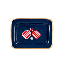 Load image into Gallery viewer, Jaye's Studio - Pickleballs Enameled Laney Tray - Navy &amp; Red
