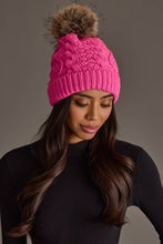 Load image into Gallery viewer, Panache Apparel Co. - Bright Pink Cable Knit Pom Hat
