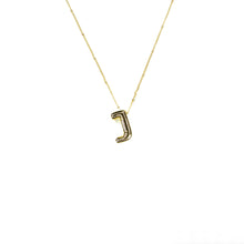 Load image into Gallery viewer, Savvy Bling - Initial Balloon Bubble Gold Necklace: W / GOLD SMOOTH