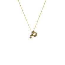 Load image into Gallery viewer, Savvy Bling - Initial Balloon Bubble Gold Necklace: W / GOLD SMOOTH