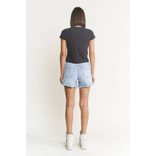 Load image into Gallery viewer, Mica Denim - SUPER HIGH SHORTS WITH FRAYED RAW HEM