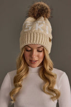 Load image into Gallery viewer, Panache Apparel Co. - Lt. Tan &amp; Ivory Ski Pom Hat
