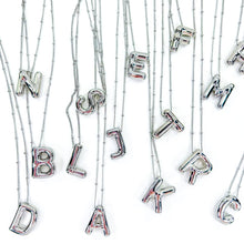 Load image into Gallery viewer, Savvy Bling - Initial Balloon Bubble Gold Necklace: W / GOLD SMOOTH
