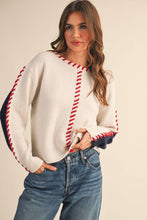 Load image into Gallery viewer, &amp;MERCI - WHIP STITCH TWO-TONE SWEATER MSW11155