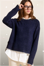 Load image into Gallery viewer, La Miel - JDS3607-Crew Mock Neck Sweater ContrastStitch Halloween Fall