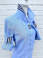 Load image into Gallery viewer, Pearly Vine - Casie 2 - Blue Oxford w/Navy &amp; White Stripe Ribbon