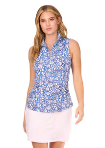 Cabana Life - Seaside 1/4 Zip Sleeveless Sport Top