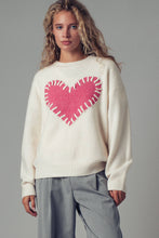 Load image into Gallery viewer, Heart Appliqué Knit Sweater