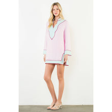 Load image into Gallery viewer, Long Sleeve Colorblocked V-Neck Dress