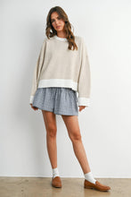 Load image into Gallery viewer, BUTTERMELON - Cozy Contrast Trim Sweater-BMW8575