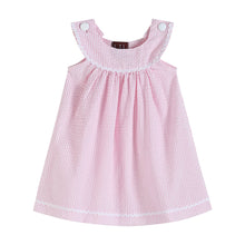 Load image into Gallery viewer, Pink Seersucker Yoke Dress