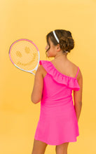 Load image into Gallery viewer, Girls Neon Magenta Active Tennis Dress &amp; Bike Short Set