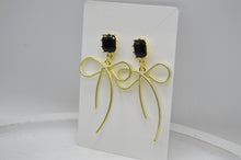 Load image into Gallery viewer, The Adorned Fox - Statement Bow Earrings, Classic, Neutral, Trendy, Coquette 