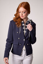 Load image into Gallery viewer, Kasey Nautical Hooded Blazer- Navy