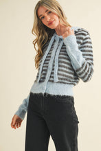 Load image into Gallery viewer, &amp;MERCI - STRIPED HOODIE SWEATER CARDIGAN MSW11063