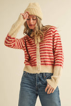 Load image into Gallery viewer, &amp;MERCI - STRIPED HOODIE SWEATER CARDIGAN MSW11063