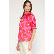 Load image into Gallery viewer, Floral print mock neck top