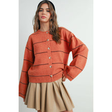 Load image into Gallery viewer, BUTTERMELON - Button Front Striped Cardigan - BMC7580