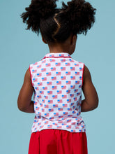 Load image into Gallery viewer, Girls Freedom Flags Sleeveless Polo Active Top