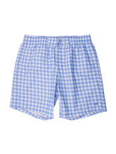Load image into Gallery viewer, Men&#39;s Periwinkle Blue Gingham Swim Trunks