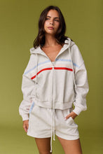 Load image into Gallery viewer, Sloane Stripe Detail Zip-Front Hoodie Set