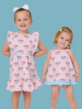 Load image into Gallery viewer, Baby Girls Pink Patriotic Gingham Ruffle Swing Top &amp; Bloomer Set