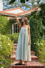 Load image into Gallery viewer, Cotton Gauze Striped Cami Pintuck Midi Dress