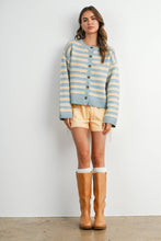 Load image into Gallery viewer, BUTTERMELON - Cozy Stripe Button-Up Cardigan- BMC8594