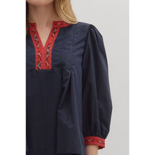 Load image into Gallery viewer, Solid Top with Tartan Trim