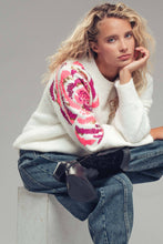 Load image into Gallery viewer, Sequin Floral Fuzzy Knit Sweater