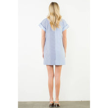 Load image into Gallery viewer, Short Sleeve Split Striped V-Neck Dress