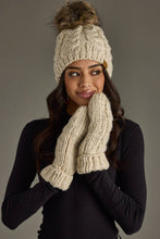 Load image into Gallery viewer, Panache Apparel Co. - Beige Cable Knit Pom Hat