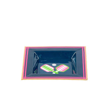 Load image into Gallery viewer, Pickleballs Enameled Tori Trinket Tray - Navy &amp; Pink