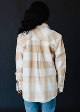 Load image into Gallery viewer, Tan &amp; Ivory Plaid Flannel