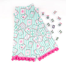 Load image into Gallery viewer, Mahjong Stripe Pom-Pom Kitchen Towel Set